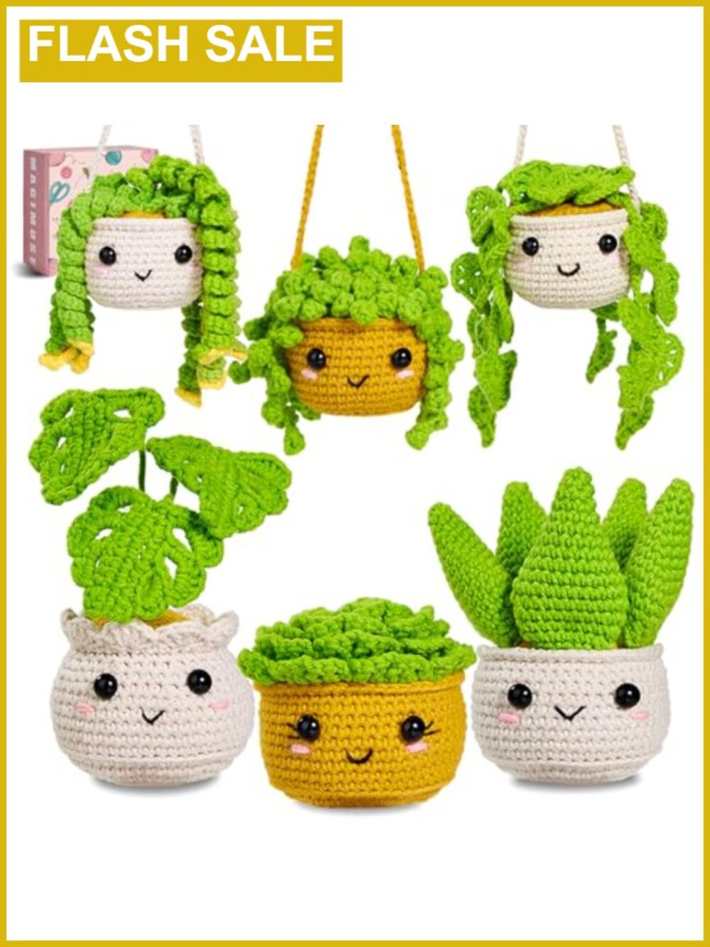 MAGIMUSE Crochet Kit Beginners Monstera Plant DIY Craft Amigurumi